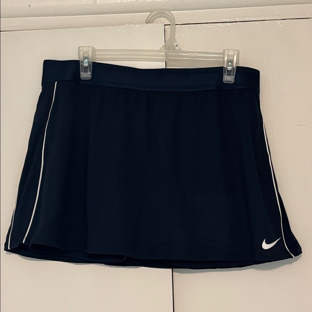 Nike Navy Blue Tennis Skirt with White Trim - Picture 1 of 5